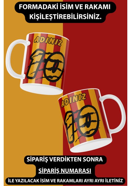 Kişiye Özel Ad Soyad ve Numara Pençeli ve Figürlü Kupa Mug Kahve Fincan Bardak