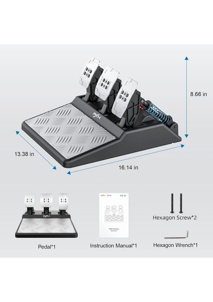 A3 Hall-Effect Manyetik Pedal Seti | 3 Pedallı, Ayarlanabilir Kuvvet ve Ergonomi | Yüksek Hassasiyetli Sim Racing Pedalı modelleri