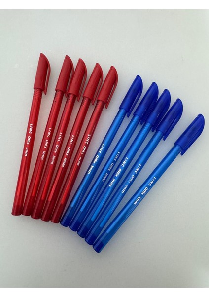 Silka Lınc Tükenmez Kalem 1 mm 5 Kırmızı 5 Mavi (10 Adet)