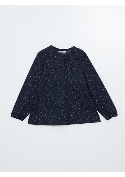 Yeni Sezon Bisiklet Yaka Puantiyeli Kadın Bluz