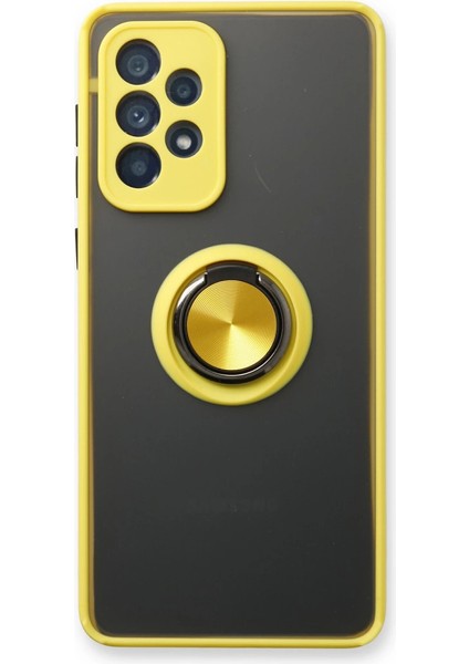 A13 4g Kılıf Montreal Yüzüklü Silikon Kapak - Sarı