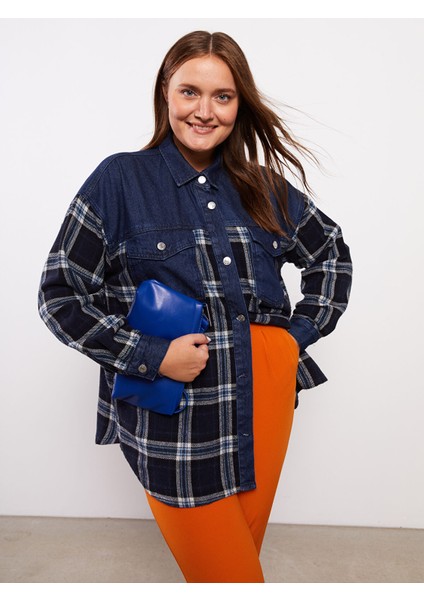 Yeni Sezon Önden Düğme Kapamalı Ekose Uzun Kollu Gabardin Kadın Gömlek Ceket modelleri