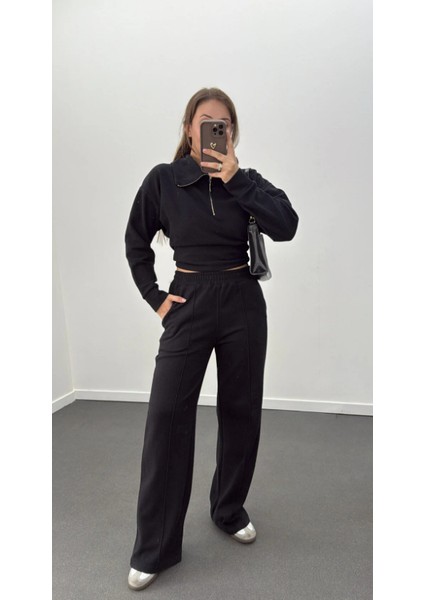 Kahverengi Kadın - Fitilli Polar Sweat Eşofman Takımı fiyatları