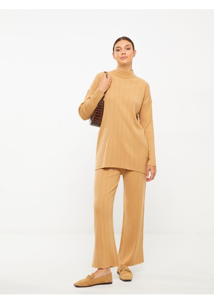 Yeni Sezon Beli Lastikli Çizgili Kadın Triko Pantolon fiyatları