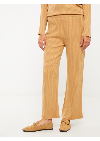 Yeni Sezon Beli Lastikli Çizgili Kadın Triko Pantolon fırsatları