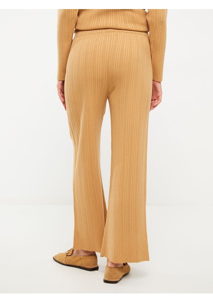 Yeni Sezon Beli Lastikli Çizgili Kadın Triko Pantolon indirimleri