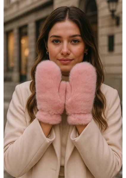 Kadın Peluş Eldiven Eld-32 Pudra fiyatları