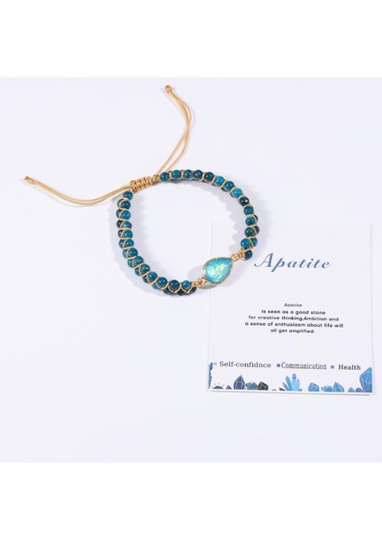 Apatit Doğal Taş Bileklik – Ayarlanabilir Makrome – Nazar Koruma & Enerji Dengeleyici – Kadın Erkek Unisex fiyatları