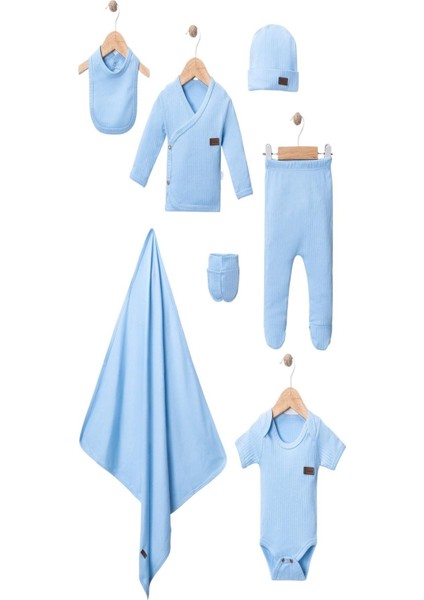 Kız Erkek Bebek Organik %100 Pamuk 7li Yenidoğan Hastane Çıkış Seti (Battaniye Dahil) modelleri