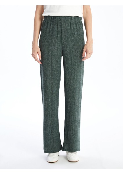 Yeni Sezon Beli Lastikli Dokulu Geniş Paça Kadın Pantolon fiyatları