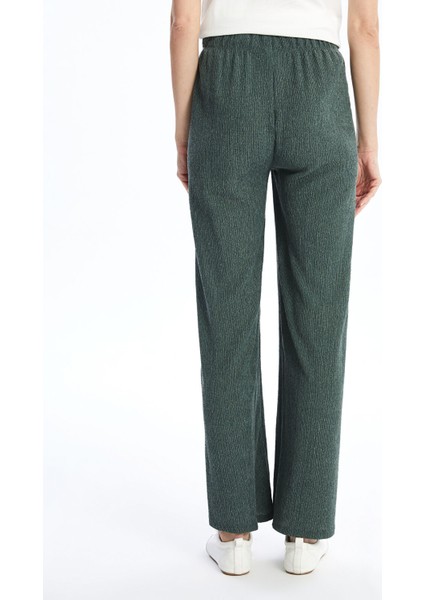 Yeni Sezon Beli Lastikli Dokulu Geniş Paça Kadın Pantolon fırsatları