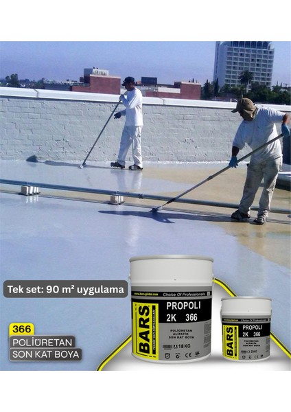 Propolı 2k 366 Poliüretan Su Yalıtım Boyası, Beton, Çatı, Teras, Metale Uygun - RAL: 9005 - SİYAH