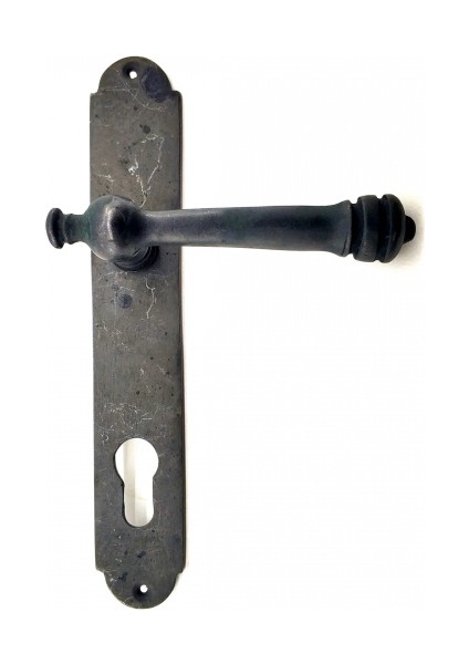 Antika Tarz Dekoratif Pirinç Taşra Banyo Kapı Kolu - 220X35 Mm, Oksit