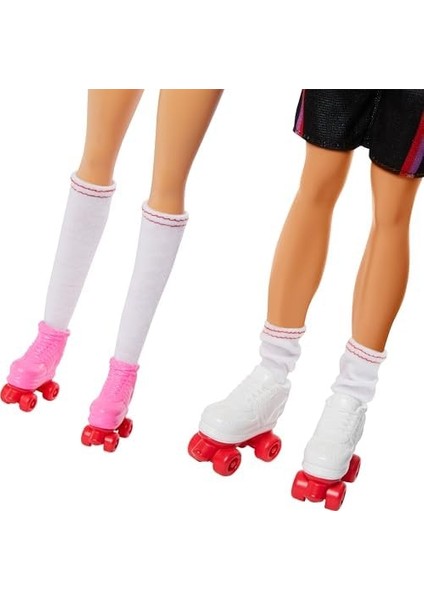 & Ken 65. Yıl 2&apos;li Parti Bebekler & Ken 65. Yıl 2&apos;li Parti Bebekler ve 6 Aksesuarlı Set, Paten Teması, 65. Yıl Dönümü HXK90 modelleri