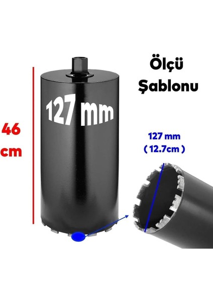 Elmas Karot Ucu 127 mm Shun Beton Zemin Duvar Delme Delik Açma Panç Aparat Uç Deprem Numune Al Test indirimleri
