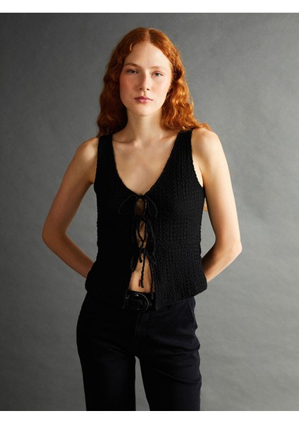 Yeni Sezon V Yaka Dokulu Kadın Bluz