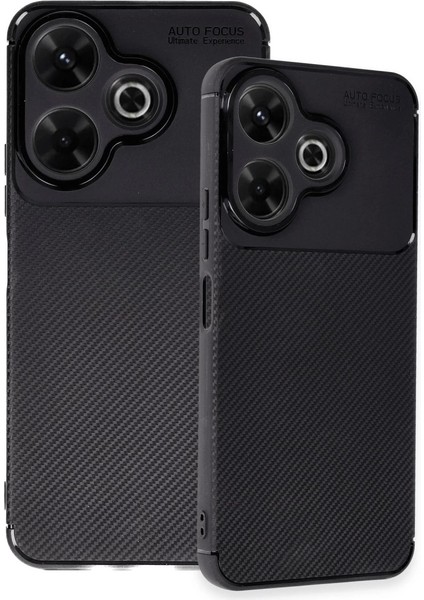 Redmi 13 4g Kılıf Auto Focus Karbon Kapak - Siyah modelleri