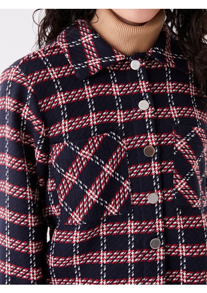 Yeni Sezon Desenli Uzun Kollu Crop Kadın Gömlek Ceket fırsatları