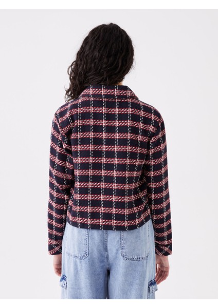 Yeni Sezon Desenli Uzun Kollu Crop Kadın Gömlek Ceket indirimleri