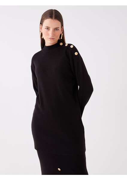 Yeni Sezon Yarım Balıkçı Yaka Oversize Kadın Triko Kazak