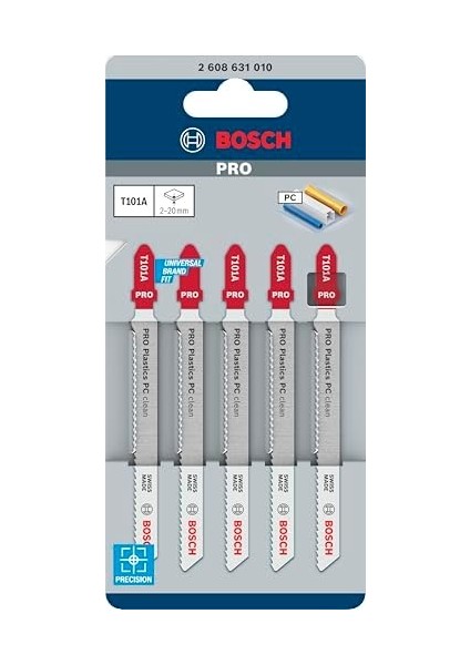 Accessories Professional 5 x Dekupaj Testere Bıçağı T 101 A For (Pleksiglas ve Polikarbonat Plakalar Için, Dekupaj Testeresi Aksesuarı), 2-20 mm fiyatları