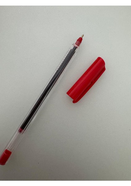 Tükenmez Kalem Üçgen Gövdeli Şeffaf Kırmızı (3 Adet) fiyatları