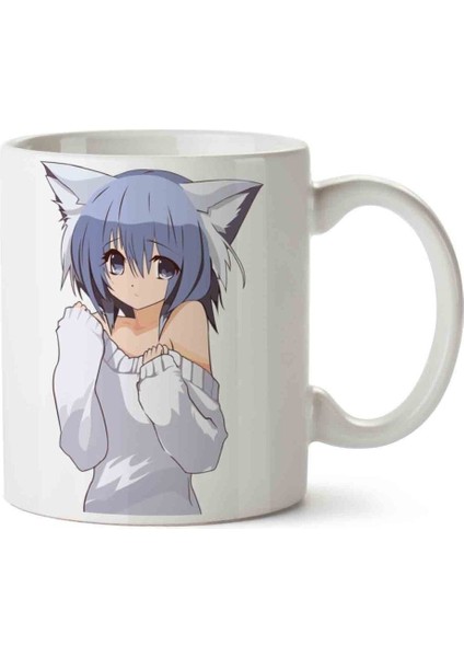 Cat Girl Pullover Porselen Kupa Bardak