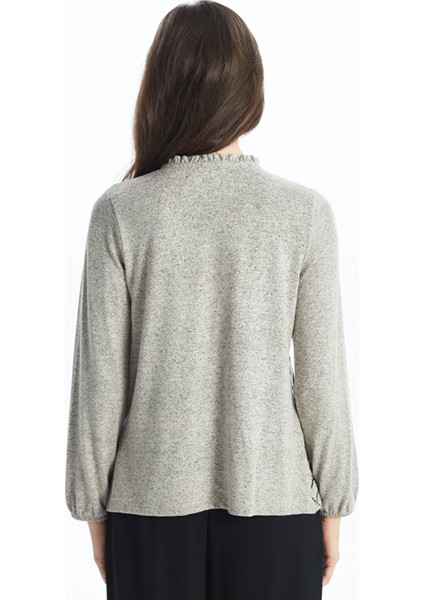 Yeni Sezon Bağlamalı Yaka Desenli Kadın Bluz fırsatları
