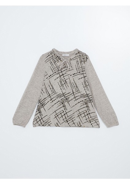 Yeni Sezon Bağlamalı Yaka Desenli Kadın Bluz indirimleri