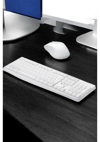 Beyaz Kablosuz Klavye Fare Seti Kablosuz Fare USB Alıcı PC Uyumlu modelleri