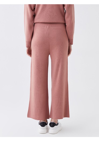 Yeni Sezon Kadın Beli Lastikli Dar Fit Düz Triko Pantolon indirimleri