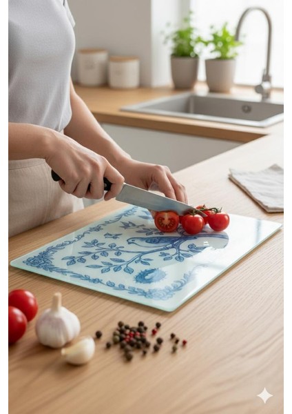 Cam Kesme Tahtası Sofra & Mutfak Kesme Tahtası Sunum Tahtası Cam Doğrama Tahtası Sunumluk fırsatları