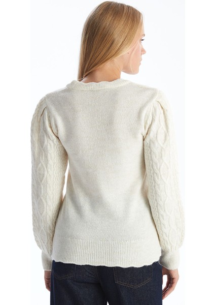 Yeni Sezon Bisiklet Yaka Kendinden Desenli Kadın Triko Kazak fırsatları