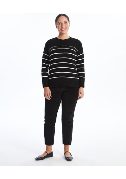 Yeni Sezon Bisiklet Yaka Çizgili Kadın Triko Kazak fiyatları