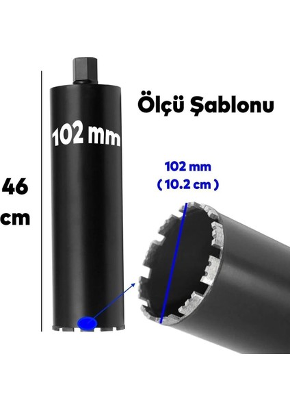 Elmas Karot Ucu 102 mm Shun Beton Zemin Duvar Delme Delik Açma Panç Aparat Uç Deprem Numune Al Test indirimleri
