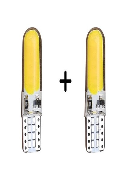 T10 12V LED Ampül Çakar Silikonlu 12 LED Sarı 2 Adet Erpilsan Elektronik