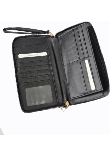 1018 Cilt Büyük Boy Cüzdan / Clutch Çanta Siyah modelleri
