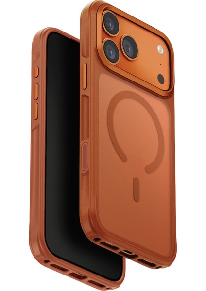 Iphone 17 Pro Kılıf Veren Serisi Buzlu Transparan Hassas Kesim ve Şık Tonlama Koruyucu Magsafe Kapak