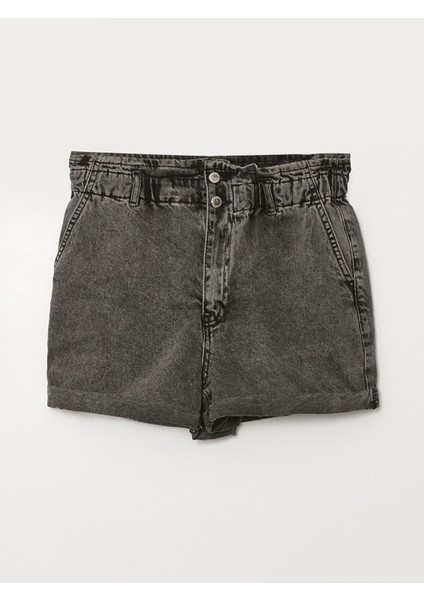 Yeni Sezon Kadın Beli Lastikli Düz Jean Şort indirimleri