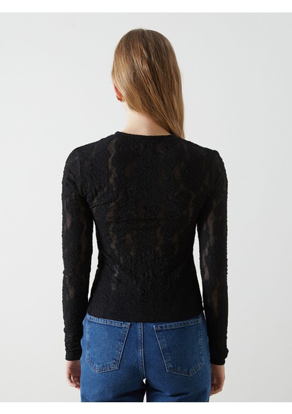 Yeni Sezon Bisiklet Yaka Dokulu Kadın Bluz fırsatları