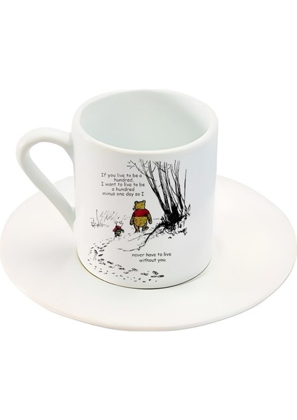 Pooh & Piglet Sevimli Karakter Baskılı Türk Kahve Fincanı