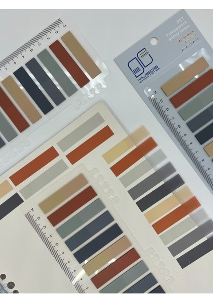 10 Renkli Cetvelli Gri ve Toprak Tonları Indeks Sticker/index/post-It/postit/kitap Ayracı/not Kağıdı fırsatları