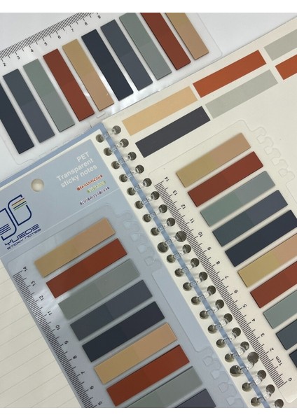 10 Renkli Cetvelli Gri ve Toprak Tonları Indeks Sticker/index/post-It/postit/kitap Ayracı/not Kağıdı indirimleri