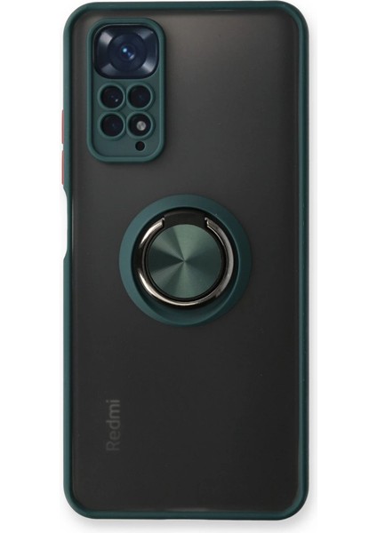 Redmi Note 11 Kılıf Montreal Yüzüklü Silikon Kapak - Yeşil