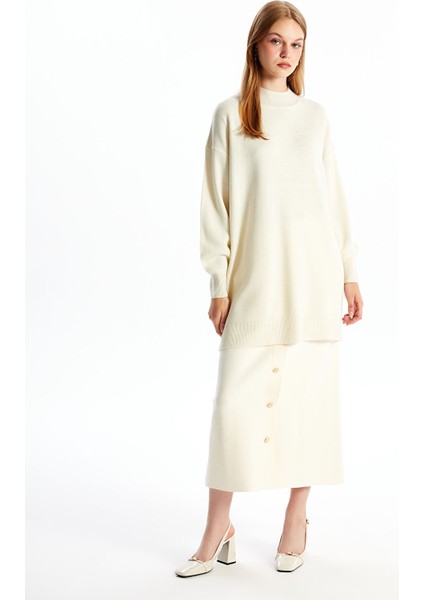 Yeni Sezon Kadın Beli Lastikli Düz Triko Etek fiyatları