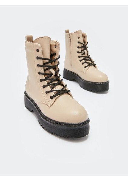 Yeni Sezon Deri Görünümlü Topuklu Kadın Bot modelleri