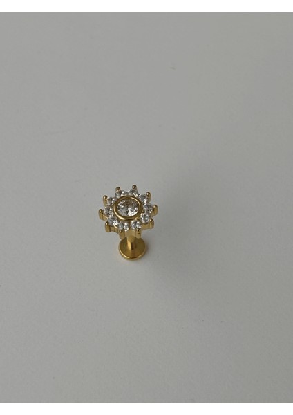 Güneş Şekilli ve Taşlı Gold Piercing modelleri