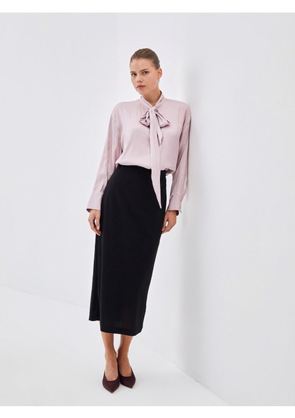 Yeni Sezon Dar Fit Düz Krep Kadın Etek