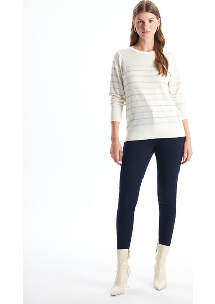 Yeni Sezon Bisiklet Yaka Çizgili Kadın Triko Kazak fiyatları