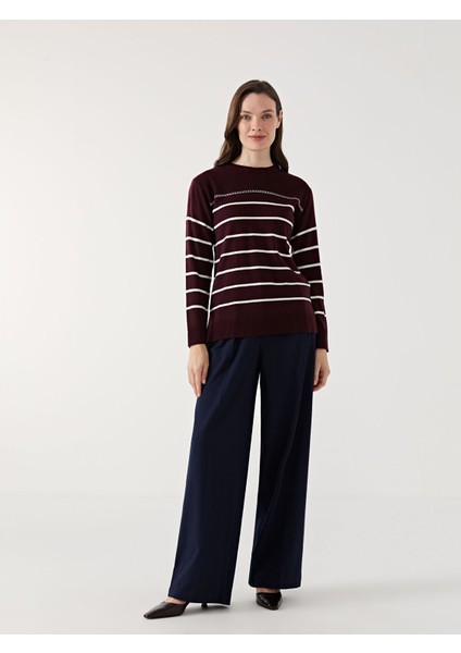 Yeni Sezon Bisiklet Yaka Çizgili Kadın Triko Kazak fiyatları